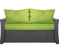Coussin pour banc de jardin 120x60x7cm pour ensemble de meubles de jardin en poly rotin citron vert | Coussins de dossier 2*56x50 | Coussins de jardin | Coussins pour canapé en rotin 2 places