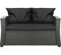 Coussin pour banc de jardin 130x50x7cm pour ensemble de meubles de jardin en poly rotin noir | Coussin de dossier 2*56x50 | Coussin pour canapé en rotin 2 places | Coussin de jardin