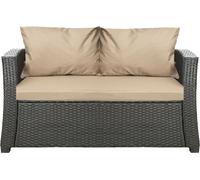 Coussin pour banc de jardin 130x60x7cm pour ensemble de meubles de jardin en poly rotin Beige | Coussin de dossier 2*56x50 | Coussin pour canapé en rotin 2 places | Coussin de jardin