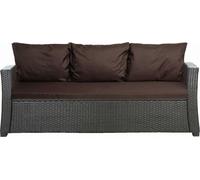 Coussin pour banc de jardin 140x50x7cm pour ensemble de meubles de jardin en poly rotin brun | coussin de dossier 3*56x50 | coussin pour canapé en rotin 2 places | coussin de jardin