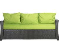 Coussin pour banc de jardin 140x50x7cm pour ensemble de meubles de jardin en poly rotin citron vert | coussin de dossier 3*56x50 | coussin pour canapé en rotin 2 places | coussin de jardin