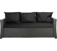 Coussin pour banc de jardin 140x50x7cm pour ensemble de meubles de jardin en poly rotin noir | coussin de dossier 3*56x50 | coussin pour canapé en rotin 2 places | coussin de jardin
