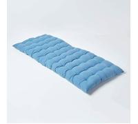 Coussin pour banc de jardin - HOMESCAPES - Bleu foncé - 108 x 42 x 5 cm - Matelas de sol - Coton et polyester - Extérieur
