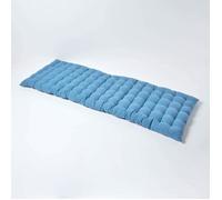 Coussin pour banc de jardin - HOMESCAPES - Bleu foncé - 143 x 48 x 5 cm - Matelas de sol - Coton et polyester - Extérieur