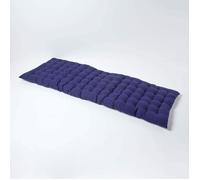 Coussin pour banc de jardin - HOMESCAPES - Bleu marine - 143 x 48 x 5 cm - Matelas de sol - Coton et polyester - Extérieur