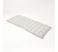Coussin pour banc de jardin - HOMESCAPES - Rayures grises - 108 x 42 x 5 cm - Matelas de sol - Coton et polyester - Extérieur