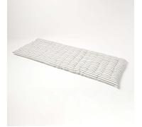 Coussin pour banc de jardin - HOMESCAPES - Rayures grises - 143 x 48 x 5 cm - Matelas de sol - Coton et polyester - Extérieur