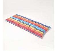 Coussin pour banc de jardin - HOMESCAPES - Rayures multicolores - 108 x 42 x 5 cm - Matelas de sol - Coton et polyester - Extérieur