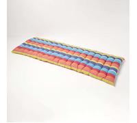 HOMESCAPES Coussin pour Banc de Jardin, Matelas de Sol, Coussin pour Banquette extérieure 3 Places, Coton - 143x48 cm - Rayures Multicolores