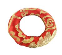 Coussin pour Bol Chantant en Coton, Motif Brodé Traditionnel, 12cm | Tapis de Bol Sonore Bouddhiste, Pose Stable et Protection du Meuble, pour Contemplation et Bureaux Couleur Aléatoire
