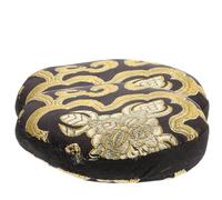 Coussin pour Bol Chantant Rond Noir en Coton Léger, Motif Traditionnel | Tapis de Bol Sonore, Usage Maison ou Temple Bouddhiste, Format 10cm, Style Simple Décoratif