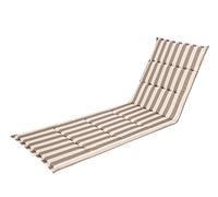 Coussin pour chaise longue de jardin - 185 x 56 cm - Coussin confortable pour chaise longue - Coussin pour meubles de jardin - Beige à rayures