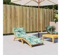 Coussin pour chaise longue, motif de feuilles 180x60x4 cm, tissu Oxford