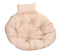 Coussin pour chaise suspendue, Chaise pivotante ronde et épaisse, grand coussin de siège de chaise hamac suspendu avec oreiller réglable, coussin lavable, coussins de chaise en rotin(Beige 1)