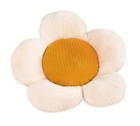 Coussin pour Chaise Suspendue Coussin de sol for chambre à coucher, coussin de pied de chevet, panier suspendu en forme de cœur for fille, dossier de chaise à pétales ronds(White,50cm x 50cm round)