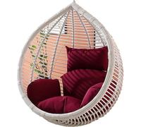 Coussin pour chaise suspendue, Coussins de chaise pivotante suspendus for patio, jardin, remplacement de coussins de chaise hamac, coussin de chaise suspendu ultra épais résistant au soleil(Wine Red)