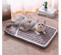 Coussin pour Chien Duveteux, Lit pour Animaux Orthopédique, Canapé pour Chien, Antidérapant Panier Chien, Lit pour Animal avec Housse Lavable Amovible (Gris,M-50 * 35cm)
