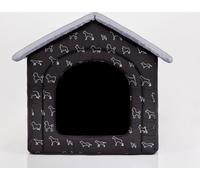 Coussin pour chien Niche pour chien Lit pour animal Lit pour chat - Standard - 38 x 38 x 32 cm [Taille : R1] - Noir avec chiens