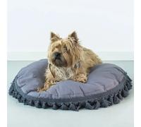 Coussin pour chien panier pour chat boho avec glands 82 cm gris