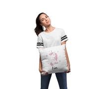 Coussin pour enfant personnalisable avec joli motif licorne et nom au choix - Cadeau personnalisé - Housse de coussin pour enfant - Cadeau d'anniversaire - Garçon et fille
