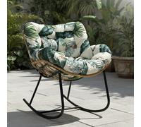 Coussin pour fauteuil à bascule d'extérieur, coussin universel imperméable en rotin pour fauteuil à bascule, coussin de remplacement pour fauteuil suspendu - coussin d'assise double hamac, 120 x 100 x