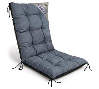 Coussin pour Fauteuil de Jardin Dossier Haut - 50x120 cm Coussin | Chaise Siège Extérieur Coussins Chaises Exterieur Rembourrage Épais 10 cm · Jean aspect lin
