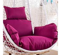 Coussin pour Fauteuil Oeuf Suspendu, Imperméable Siège de Chaise Rembourrage pour Patio Jardin, Balançoire Panier Suspendu Coussin de Siege, avec Appui-tête et ficelles pour Attacher(Color:Purple)