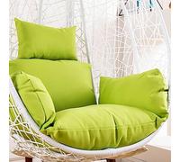 Coussin pour Fauteuil Oeuf Suspendu, Imperméable Siège de Chaise Rembourrage pour Patio Jardin, Balançoire Panier Suspendu Coussin de Siege, avec Appui-tête et ficelles pour Attacher(Color:Green)