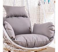 Coussin pour Fauteuil Oeuf Suspendu, Imperméable Siège de Chaise Rembourrage pour Patio Jardin, Balançoire Panier Suspendu Coussin de Siege, avec Appui-tête et ficelles pour Attacher(Color:Light Grey)