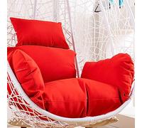 Coussin pour Fauteuil Oeuf Suspendu, Imperméable Siège de Chaise Rembourrage pour Patio Jardin, Balançoire Panier Suspendu Coussin de Siege, avec Appui-tête et ficelles pour Attacher(Color:Red)