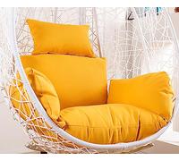 Coussin pour Fauteuil Oeuf Suspendu, Imperméable Siège de Chaise Rembourrage pour Patio Jardin, Balançoire Panier Suspendu Coussin de Siege, avec Appui-tête et ficelles pour Attacher(Color:Yellow)