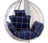 Coussin pour Fauteuil Suspendu d'extérieur avec Sangle Fixe, Bleu, pour balancelle de Jardin et chaises en rotin, Petite Taille.