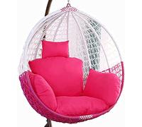 Coussin pour Fauteuil Suspendu d'extérieur avec Sangle Fixe, Coussin nid Douillet pour balancelle, Tapis de Chaise en rotin, Petite Taille, Rose Rouge