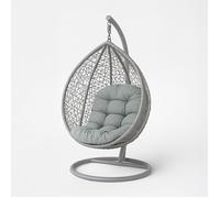 HOMESCAPES Coussin pour Fauteuil Suspendu extérieur, Coussin de Rechange pour Fauteuil œuf - Usage intérieur et extérieur - Gris