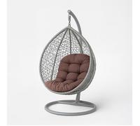 Coussin pour fauteuil suspendu extérieur - HOMESCAPES - Coussin de rechange pour fauteuil œuf - Intérieur et extérieur - Chocolat