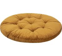 Coussin pour fauteuil suspendu, panier suspendu fauteuil, intérieur/extérieur, garniture, rond, swing, coussin à bascule, coussin d'assise pour chaise, velours, lavable, jaune, 92 x 92 cm