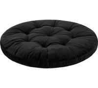 Coussin pour fauteuil suspendu, Panier suspendu Fauteuil, Intérieur/Extérieur, Housse, Rond, Swing, Coussin à bascule, Coussin d'assise pour chaise, Velvet, Lavable, Noir, 92x92 cm