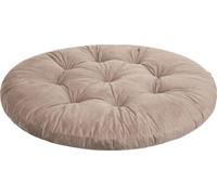 Coussin pour fauteuil suspendu, Panier suspendu Fauteuil, Intérieur/Extérieur, Housse, Rond, Swing, Coussin à bascule, Coussin d'assise pour chaise, Velvet, Lavable, Beige, 92 x 92 cm