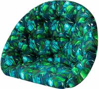 Coussin pour fauteuil suspendu, Swing Chair Coussin, Coussin de remplacement, Coussin de rechange, 2 pièces, Coussin à bascule, Balançoire suspendue en rotin, Coussin de dos, Feuilles bleues