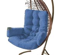 Coussin pour fauteuil suspendu, tissu renforcé, design antidérapant, amovible, bleu-gris