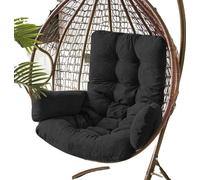 Coussin pour fauteuil suspendu, tissu renforcé, design antidérapant, amovible, noir