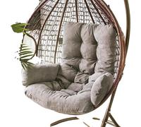 Coussin pour fauteuil suspendu, tissu renforcé, design antidérapant, non amovible, gris