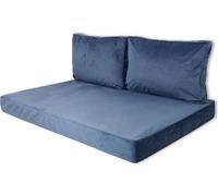 Coussin pour palette 120x80 cm Bleu / Safier Blue | Tissu Outdoor Velvet