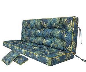 Coussin pour palette, extérieur, balancelle, banc de jardin, avec dossier. Imperméable et de qualité supérieure - XL, largeur d'assise : 180 cm