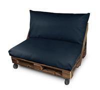 Coussin Pour Palette Similicuir Extérieur Bleu Foncé Set: Siège 120x80x20 + Dossier 120x45x25 Bleu Fonçé Bleu