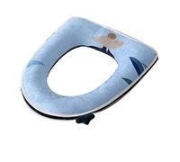 Coussin pour siège de toilettes， Grand coussin de toilette, joint siège domestique quatre saisons, d'hiver(Blue)