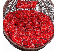 Coussin pour siège Suspendu， Tapis de Chaise Suspendue épais avec Housse Lavable, Tapis en Osier et Coussin hamac Suspendu(Red Line)