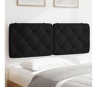 Coussin pour tête de lit King size en velours noir de 180 cm - Coussin de dossier rembourré doux pour un confort ultime et une décoration élégante de chambre à coucher