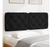 Coussin pour tête de lit King size en velours noir de 180 cm - Coussin de dossier rembourré doux pour un confort ultime et une décoration élégante de chambre à coucher