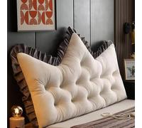 Coussin pour tête de lit, lit double et très grand lit, 180 cm, dossier lombaire confortable pour un soutien et une relaxation ultimes (blanc, 90 x 50 cm), parfait pour lit et décoration d'intérieur